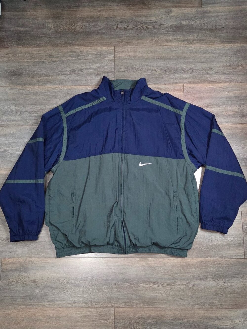 Vintage 90's Nike Windbreaker Men's XL Two Tone Blue/Green